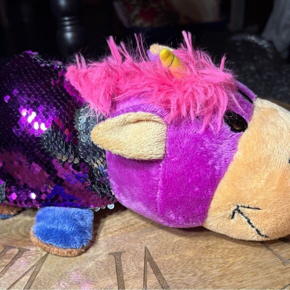 11” Flip-A-Zoo Geo Giraffe Ava Hippo Stuffed Animal
Plush Toy Reversible Sequins - Picture 7 of 16